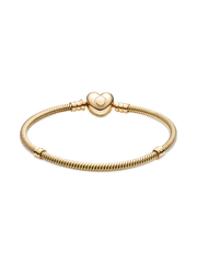 Pandora Moments Heart Clasp Snake Chain Bracelet - 14k gold