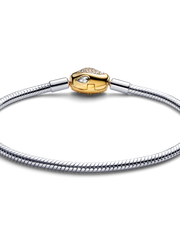Snake Clasp & Chain Bracelet - Sterling silver, 14k gold plating