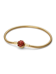 Disney Beauty and the Beast Enchanted Rose Snake Chain Bracelet - 14k gold plating