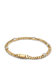 Gold Plated Heart Cuban Chain Bracelet & Ring Set