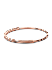 Pandora Signature I-D Pavé Bangle - 14k rose gold plating
