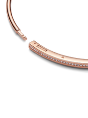 Pandora Signature I-D Pavé Bangle - 14k rose gold plating