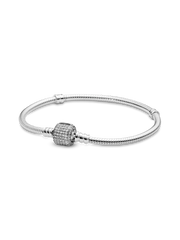 Pandora Moments Sparkling Pavé Clasp Snake Chain Bracelet - Sterling silver