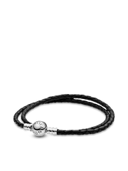 Metallic Puffy Heart Charm Bracelet Set