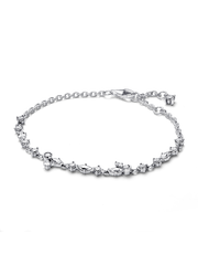 Sparkling Herbarium Cluster Chain Bracelet - Sterling silver