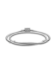 Pandora Moments Double Wrap Barrel Clasp Snake Chain Bracelet/Necklace