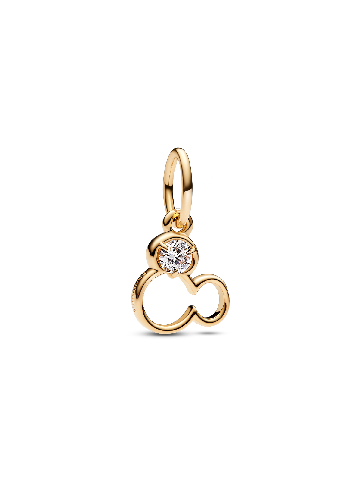 Disney Mickey Mouse Silhouette Lab-Grown Diamond Dangle Charm - 0.15 ct TW, 14k gold