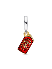 Two-tone Red Envelope Dangle Charm - Sterling silver, 14k gold plating