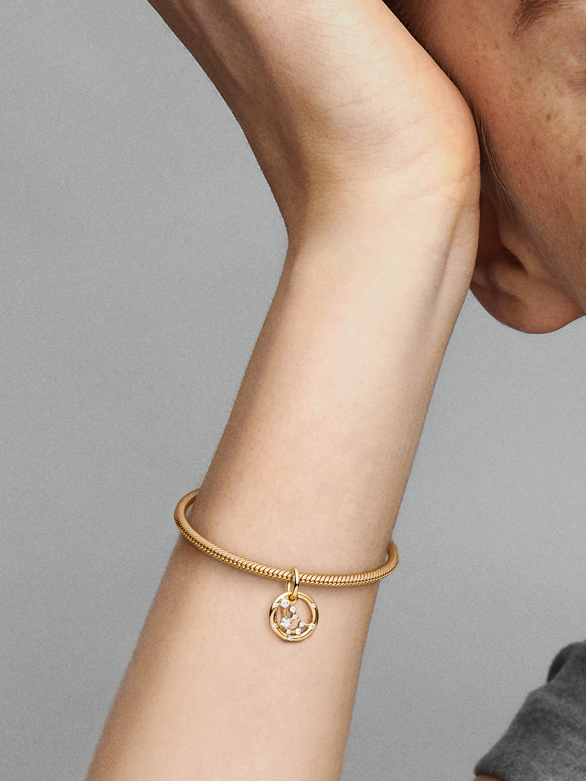 Aquarius Zodiac Dangle Charm - 14k gold plating