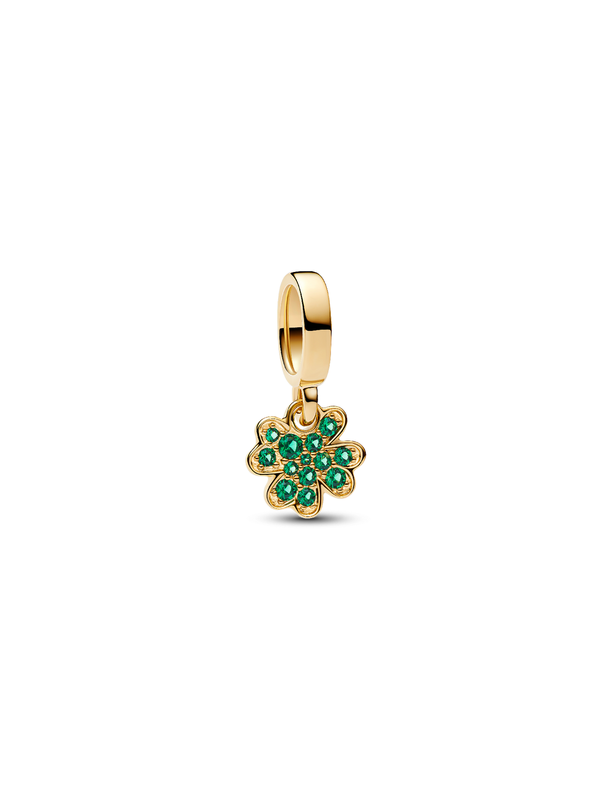 Four-leaf Clover Dangle Charm - 14k gold plating
