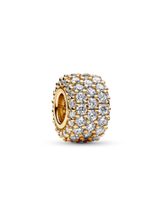 Sparkling Pavé Triple-row Charm - 14k gold plating