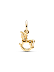 FINAL SALE - Rocking Unicorn Dangle Charm - Sterling silver, 14k gold plating