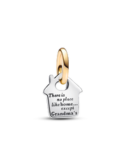 FINAL SALE - Two-tone Grandma's House Dangle Charm - Sterling silver, 14k gold plating