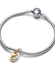 FINAL SALE - Openable & Splittable Handcuffs Dangle Charm - Sterling silver, 14k gold plating