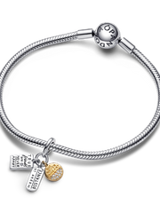 Friendship Triple Dangle Charm - Sterling silver, 14k gold plating