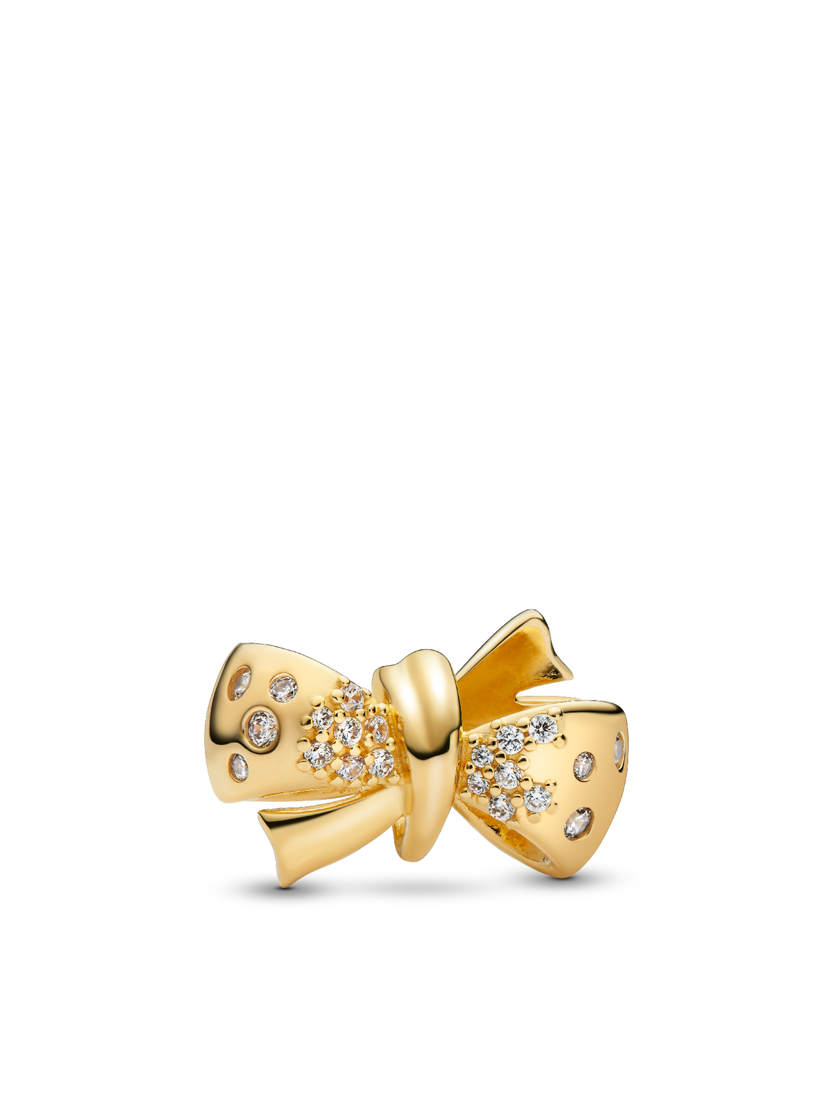 Sparkling Bow Charm - 14k gold plating