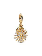 Sparkling Firework Double Dangle Charm - 14k gold plating