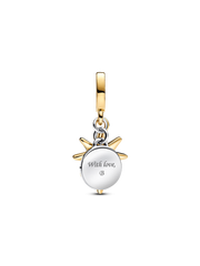Engravable North Star Lab-grown Diamond Dangle Charm - 0.009 ct TW, Sterling silver, 14k gold plating