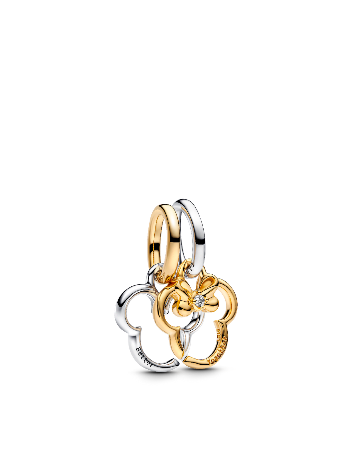 Disney Mickey Mouse & Minnie Mouse Splittable Dangle Charm - Sterling silver, 14k gold plating
