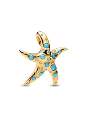 Sparkling Blue Starfish Necklace and Earring Set