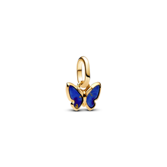 Blue Butterfly Mini Dangle Charm - 14k gold plating