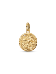 Swallow Medallion Charm - 14k gold plating
