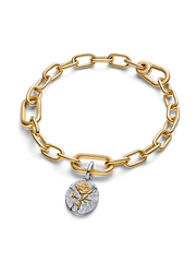 Rose Medallion Charm - Sterling silver, 14k gold plating