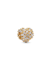 Sparkling Heart Charm - 14k gold plating