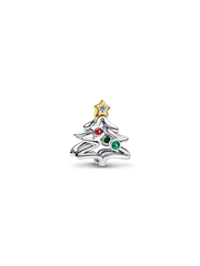 Christmas Tree Charm - Sterling silver, 14k gold plating