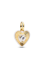 Two-tone Heart & Key Necklace Set