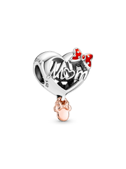 Disney Minnie Mouse Mom Heart Charm - Sterling silver, 14k rose gold plating
