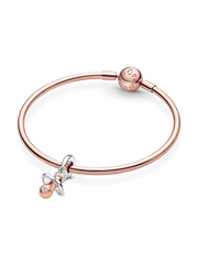 Baby Pacifier Dangle Charm - Sterling silver, 14k rose gold plating