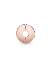 Clear Pavé Clip Charm - 14k rose gold plating