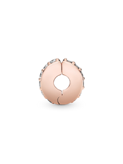 Sparkling Row Spacer Charm - 14k rose gold plating