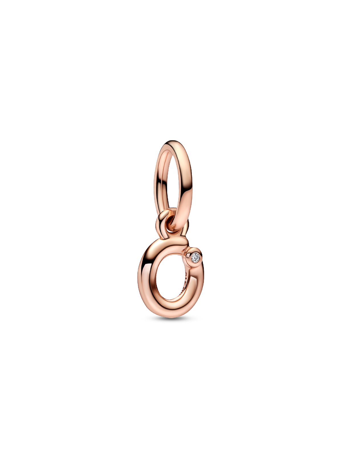 FINAL SALE - Letter O Script Alphabet Dangle Charm - 14k rose gold plating
