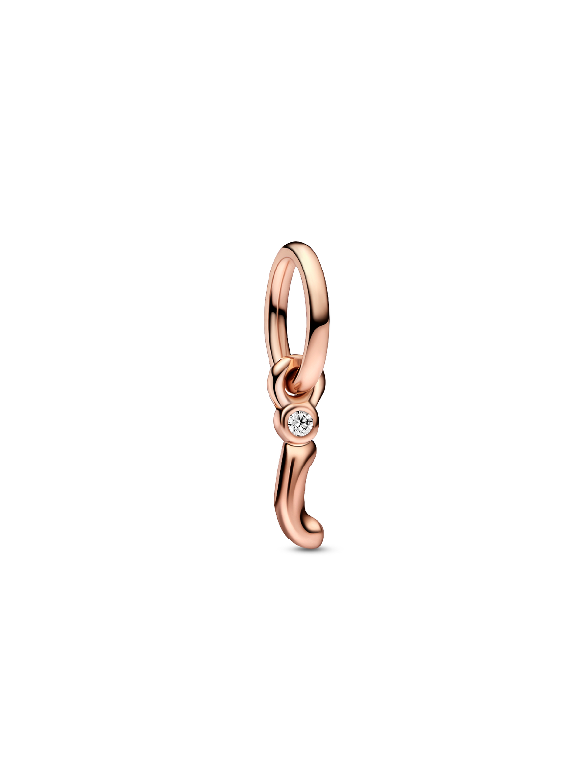 FINAL SALE - Letter I Script Alphabet Dangle Charm - 14k rose gold plating