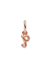 FINAL SALE - Letter Q Script Alphabet Dangle Charm - 14k rose gold plating