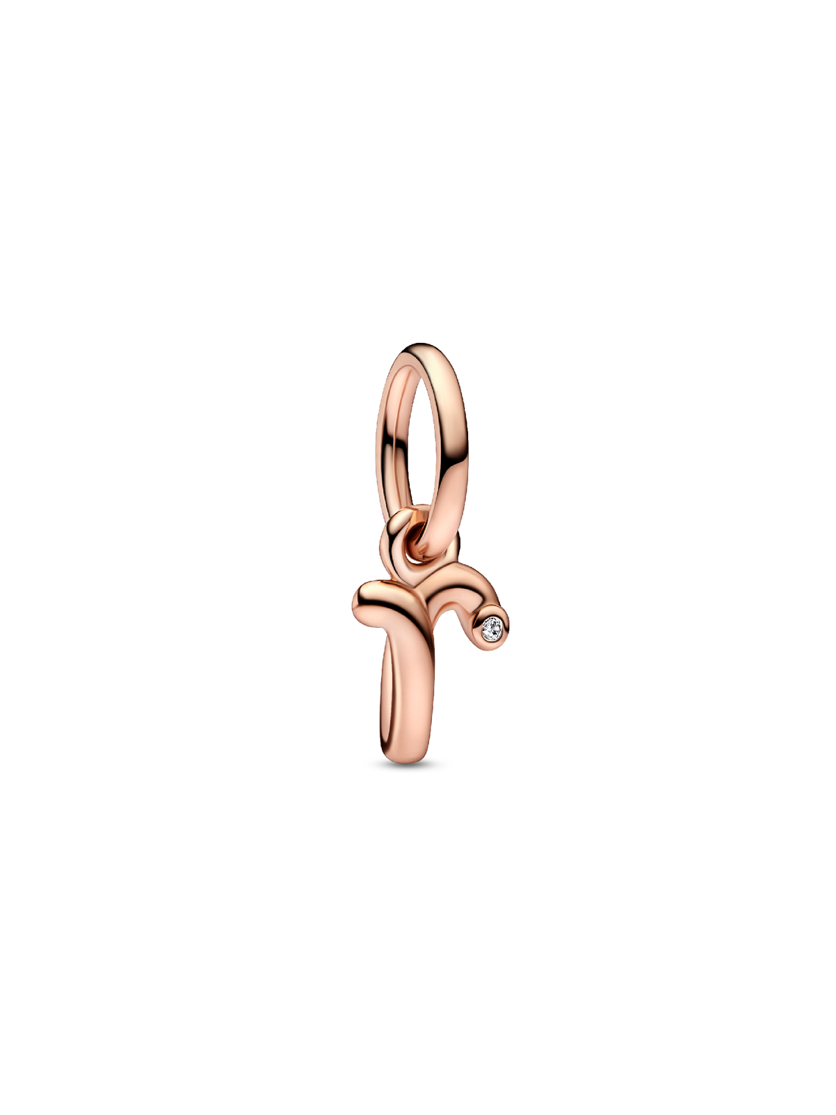 FINAL SALE - Letter R Script Alphabet Dangle Charm - 14k rose gold plating