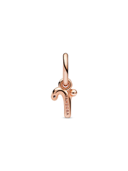 FINAL SALE - Letter R Script Alphabet Dangle Charm - 14k rose gold plating