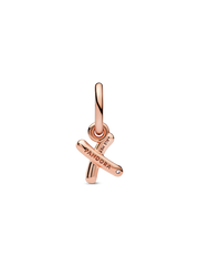 FINAL SALE - Letter X Script Alphabet Dangle Charm - 14k rose gold plating