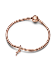 FINAL SALE - Letter F Script Alphabet Dangle Charm - 14k rose gold plating