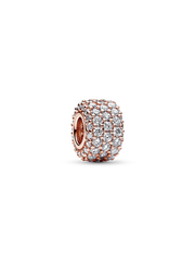 Sparkling Pavé Triple-row Charm - 14k rose gold plating