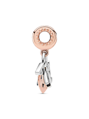 Family Letters Dangle Charm - Sterling silver, 14k rose gold plating