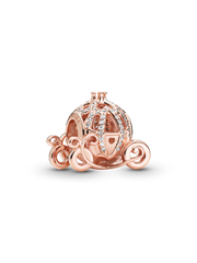 Disney Cinderella Sparkling Carriage Charm - 14k rose gold plating
