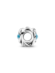 December Turquoise Blue Eternity Circle Charm - Sterling silver