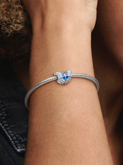 Blue Butterfly Sparkling Charm - Sterling silver