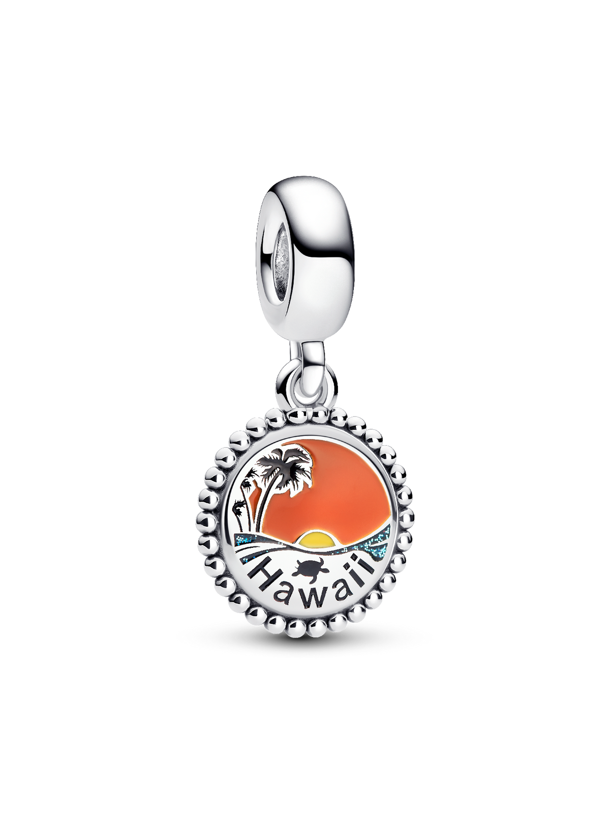 Tropical Hawaii Dangle Charm - Sterling silver