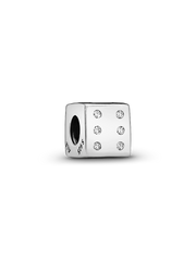 Sparkling Dice Charm - Sterling silver