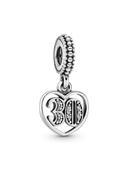 30th Celebration Dangle Charm - Sterling silver