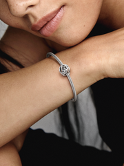 Family Always Encircled Heart Charm - Sterling silver